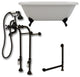 Acrylic Double Ended Clawfoot Bathtub 70" X 30" With No Faucet Drillings
