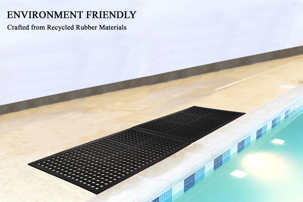 A1HC New Anti Fatigue Versatile Rubber Floor Mat With Drain Holes, 24"x36"