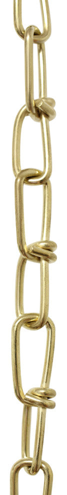 RCH Hardware Steel Double Loop Basket Chain, 2 Sizes, 3', Polished Brass, U45