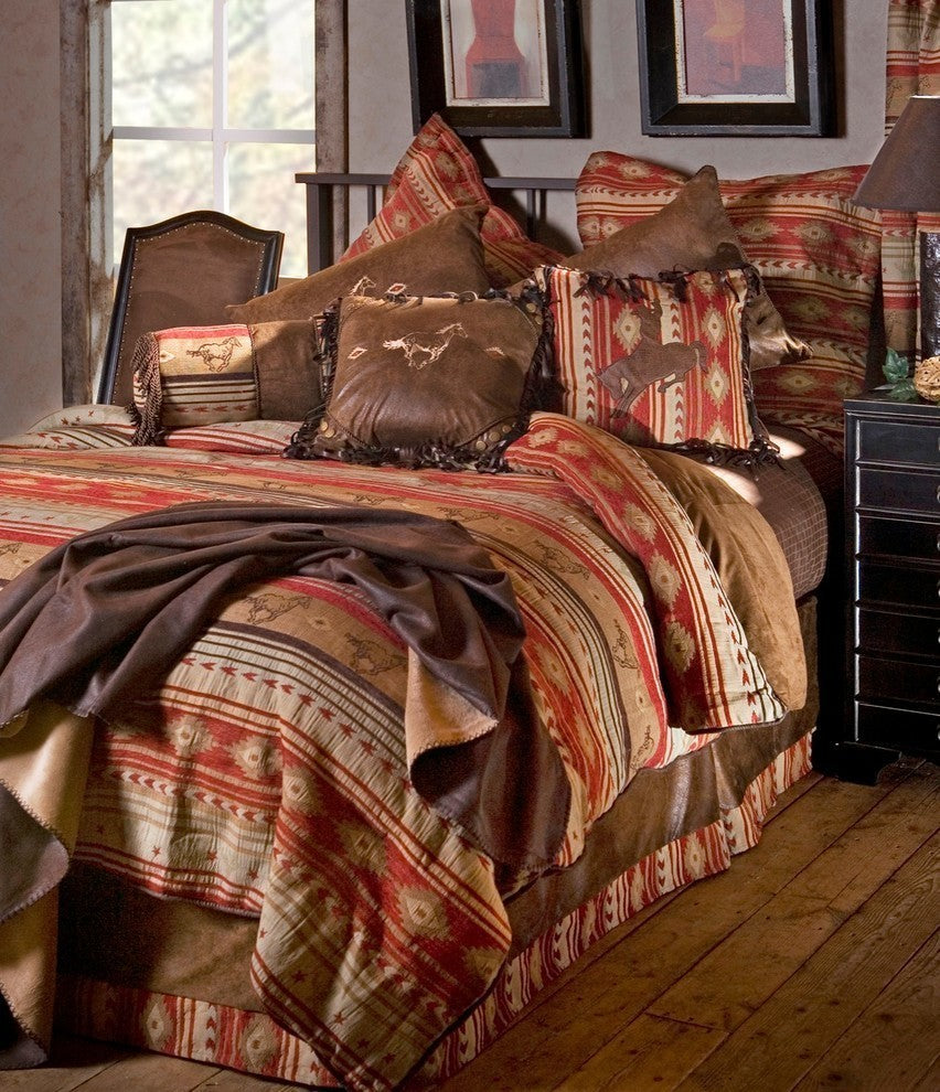 Flying Horse Western Striped Bedding Set, King