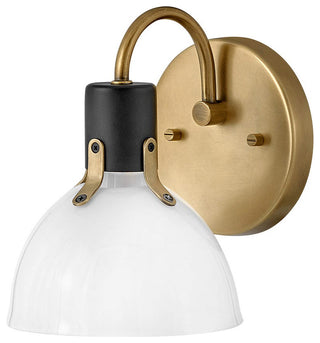 Hinkley Argo 6" Small Single Light Vanity, Heritage Brass with Black Accents