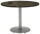 KFI Urban Loft 42" Round Breakroom Table Barnwood Rnd Silver Base Stand. Height
