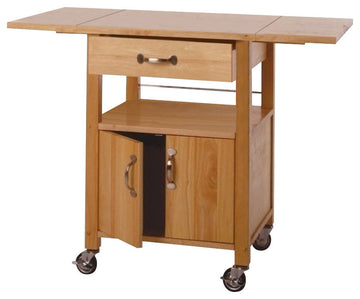 Rachael Kitchen Cart, Drop Leaf, Natural