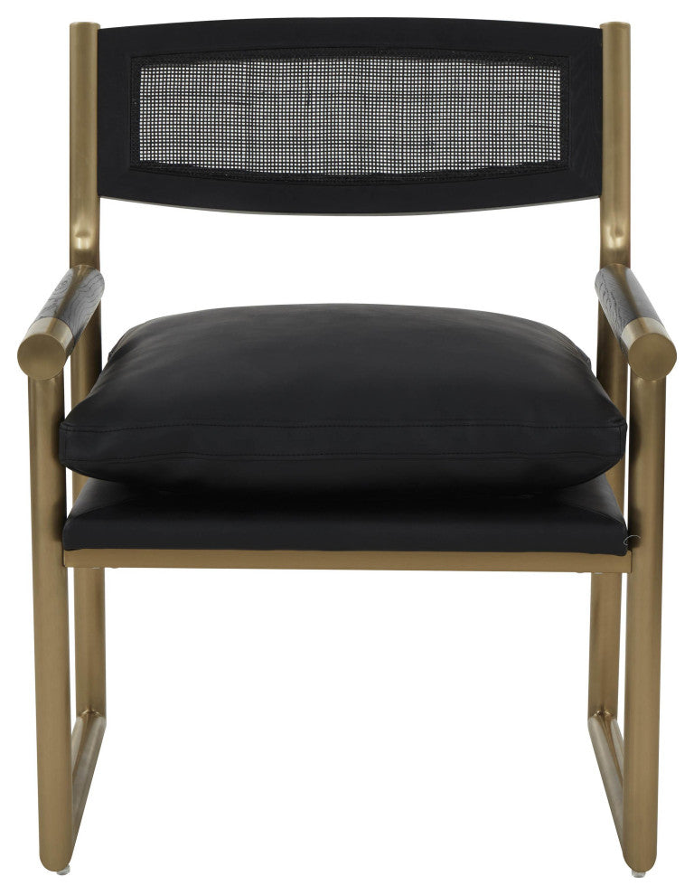 Harlow Black Vegan Leather Armchair