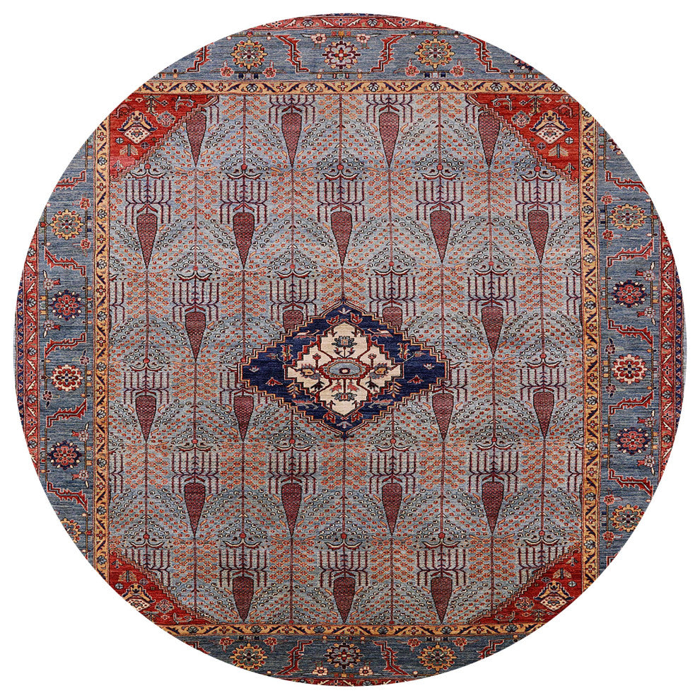 Ahgly Company Indoor Round Mid-Century Modern Area Rugs, 6' Round