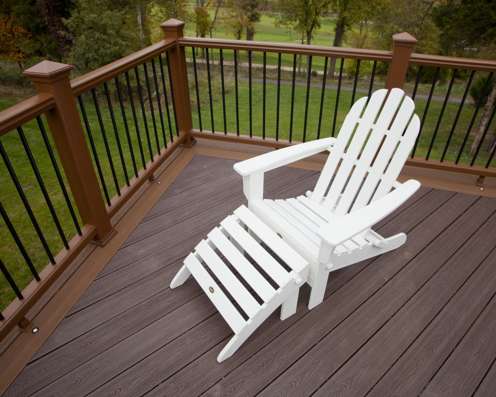 Cape Cod 2-Piece Folding Adirondack Seating Set, Charcoal Black