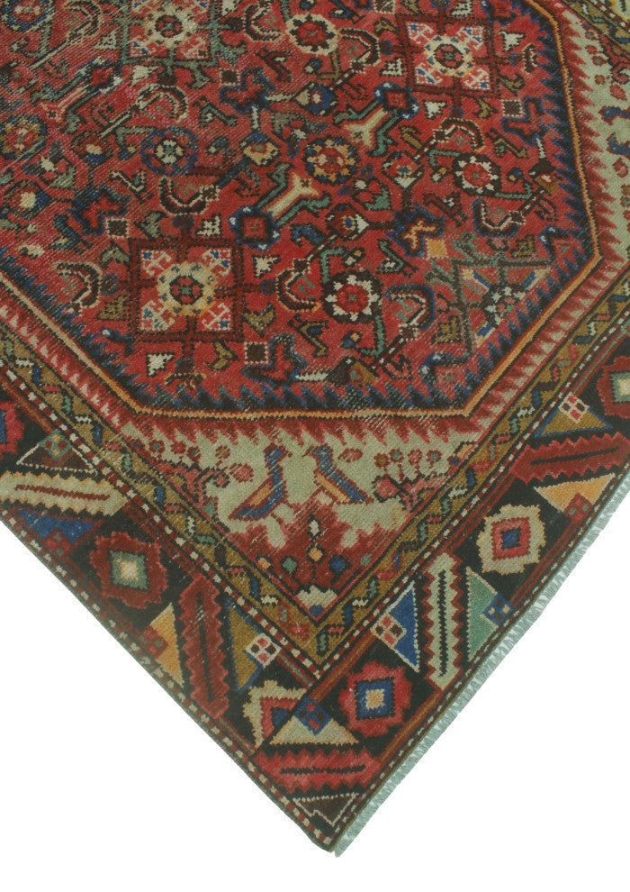 Semi-Antique Birdhil Rust/Beige Runner, 4'10x10'0
