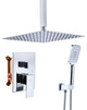 CASAINC 12" Ceiling Mounted Luxury Rainfall Shower Head System w Handheld Spray, Chrome