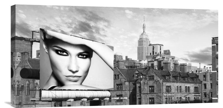 "A Billboard in Manhattan" Stretched Canvas Giclee by Lauren, 24x12"