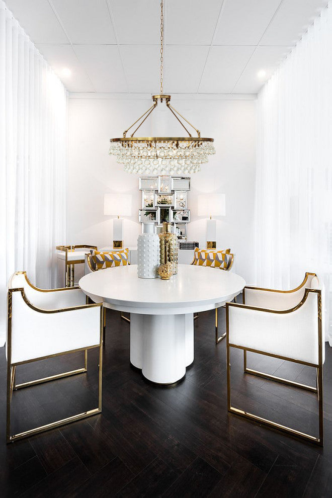 Lightupmyhome Celeste 32" Glass Drop Chandelier, Brass, Hanging or Flush Mount