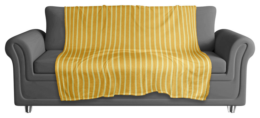 Yellow Stripes Fleece Blanket