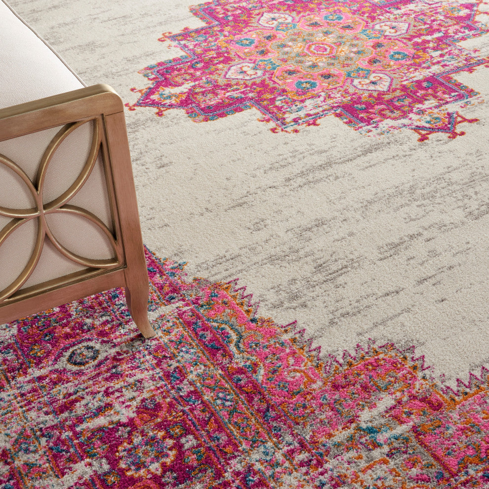 Nourison Passion 12' x 18' Ivory/Fuchsia Bohemian Indoor Area Rug