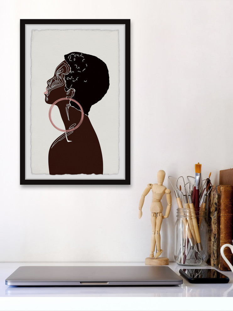 "Pink Earrings" Framed Painting Print, 8x12