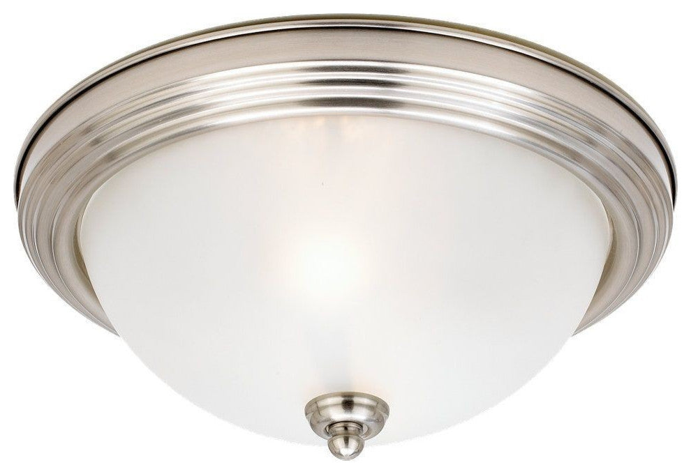 2 Light Flush Mount-Brushed Nickel Finish-Incandescent Lamping Type - Ceiling