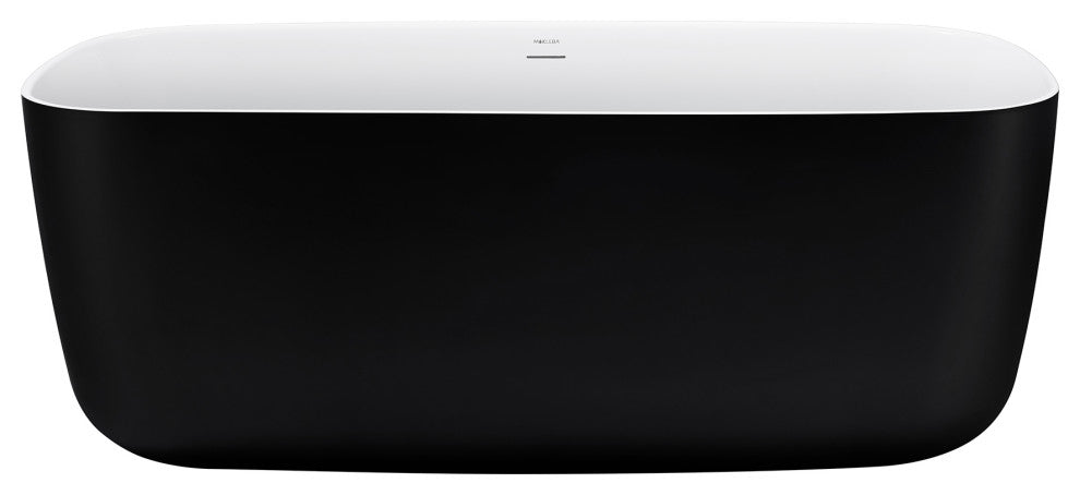 59" Acrylic Roll-Top Flatbottom Non-Whirlpool Bathtub, Black