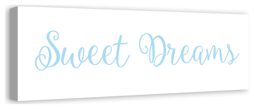 Sweet Dreams 12"x36" Canvas Wall Art, Blue