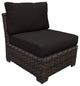 kathy ireland River Brook 5 Piece Wicker Patio Furniture Set Onyx