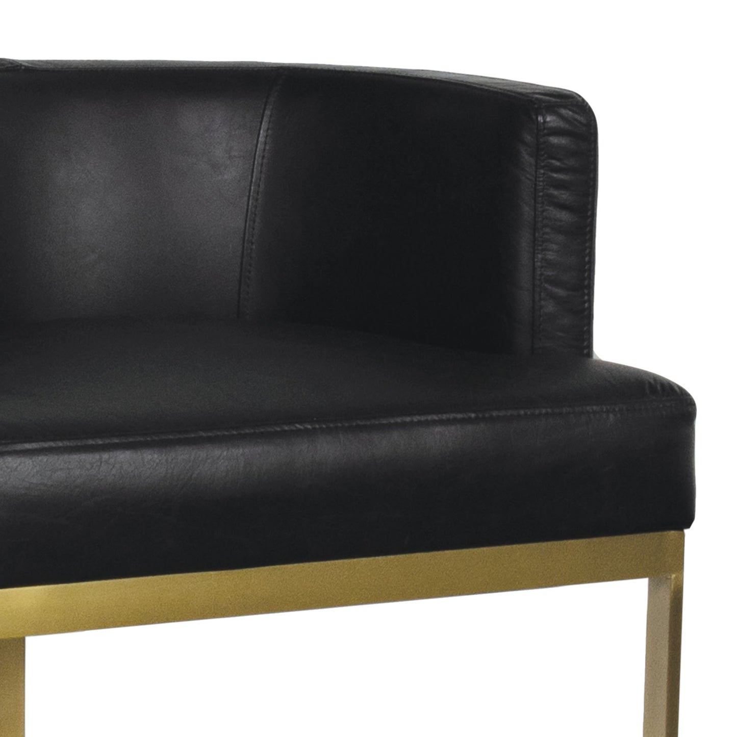 Owen Leather Bar Stool, Modern Black