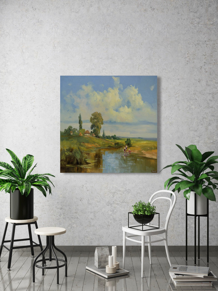 "Finally Home" Painting Print on Wrapped Canvas, 32x32