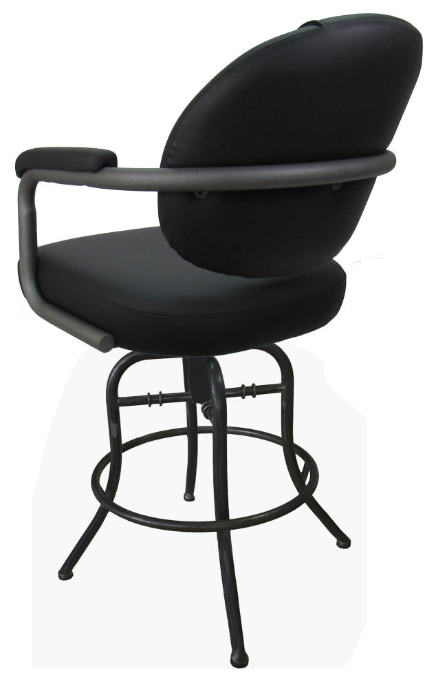 Swivel Tilt Metal Counter 26" 30" Bar Stool M-70, Black Vinyl - Gray, 30"