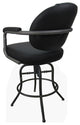 Swivel Tilt Metal Counter 26" 30" Bar Stool M-70, Black Vinyl - Gray, 30"