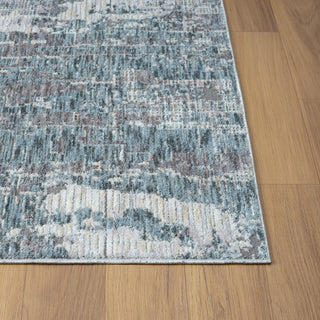 Brynn Gray/Blue Modern Abstract Indoor Area Rug, 9' x 12'