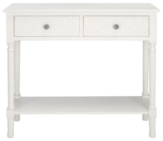 Safavieh Josie 2 Drawer Console Table, Distressed, White