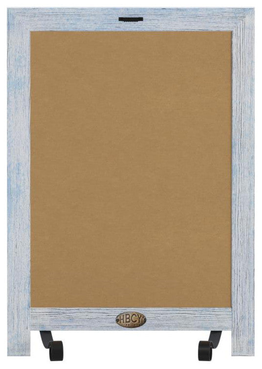 Canterbury Magnetic Chalkboard WithMetal Scrolled Legs, Hang or Countertop Board, 12" X 17" - Rustic Blue
