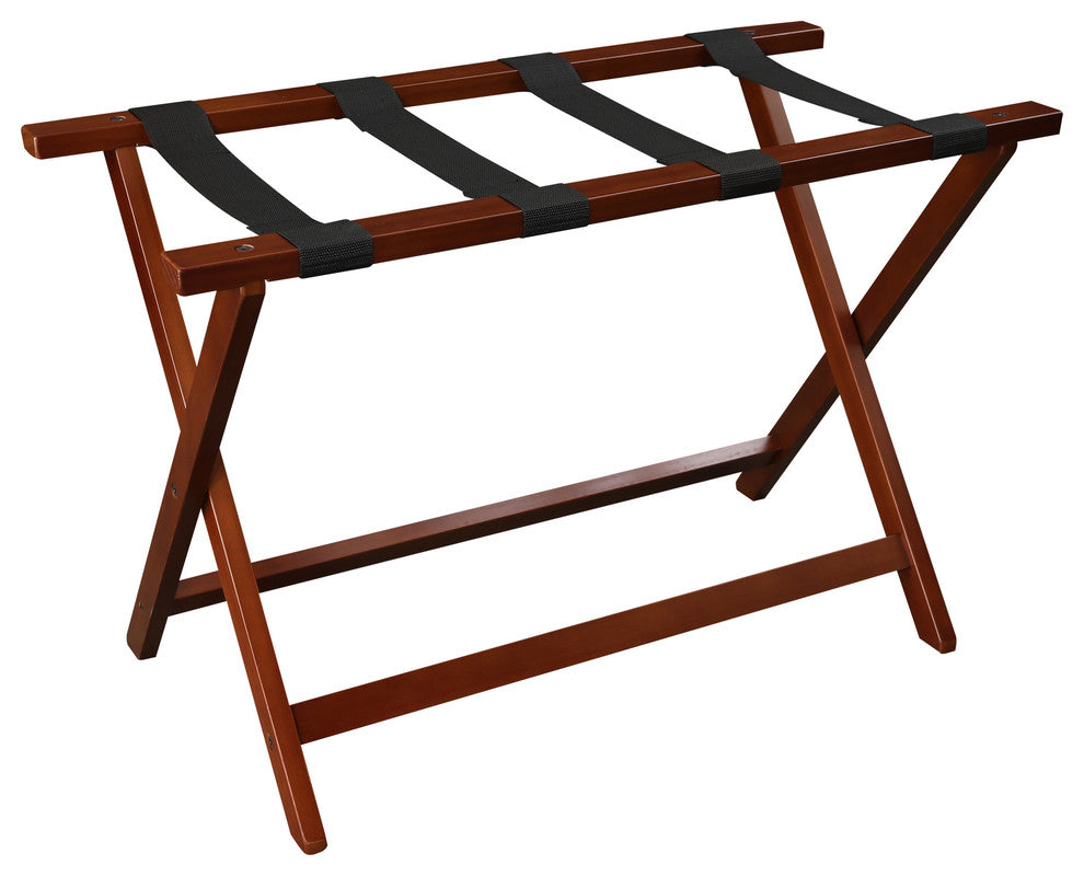 Heavy Duty 30" Extra Wide Luggage Rack, Walnut