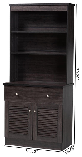 Baxton Studio Agni China Cabinet in Dark Brown