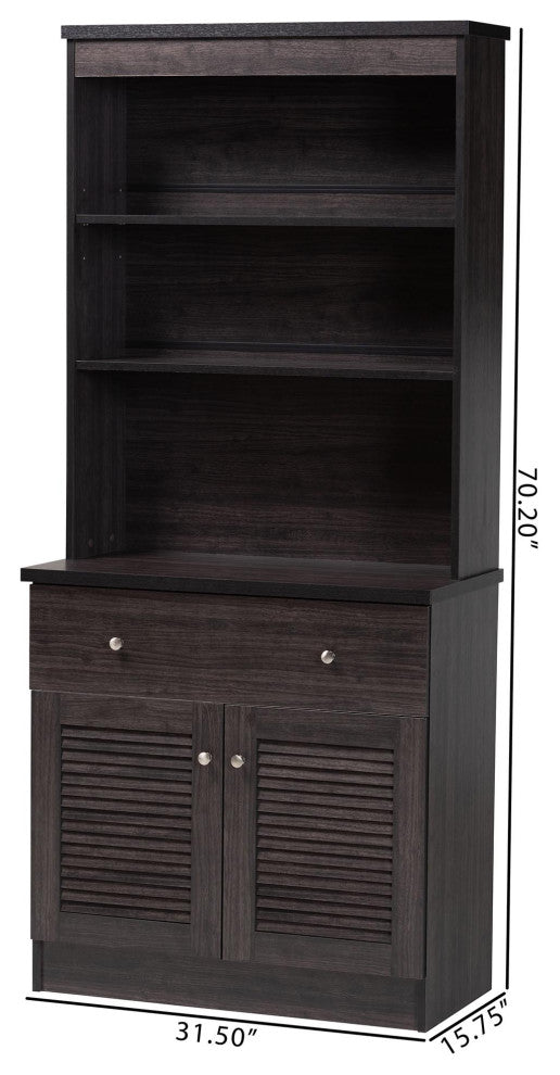 Baxton Studio Agni China Cabinet in Dark Brown