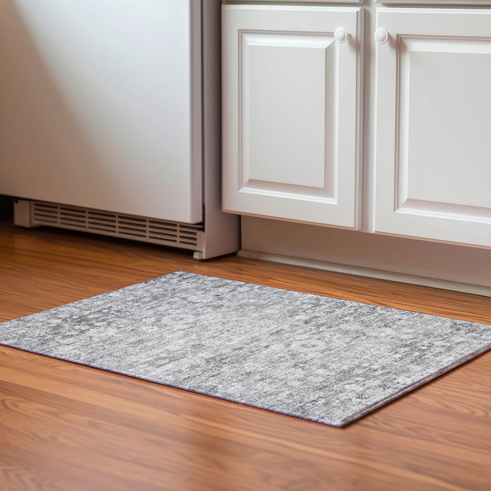 Premium Machine Washable Mayfield AMF651 Silver 1'8" x 2'6" Rug