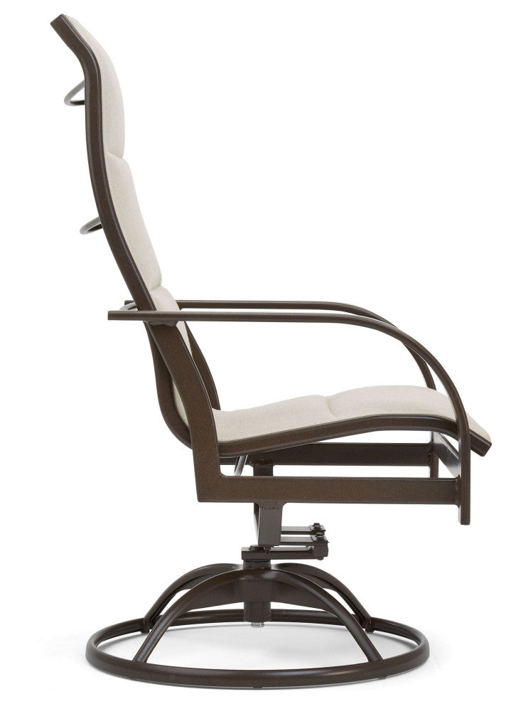 Key West Padded Sling High Back Swivel Rocker Dining Chair