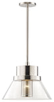 Paoli 1-Light Pendant, Polished Nickel Finish, Large