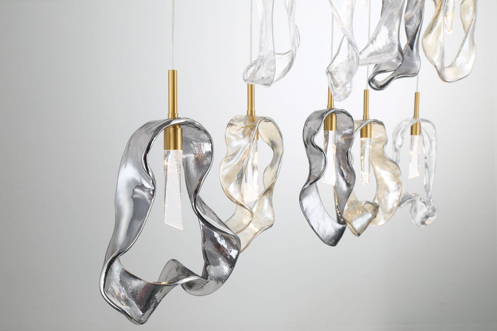 Norah 9L 51" Gold Mix Chandelier