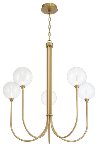 Iissa 5L 34" Gold Clear Chandelier