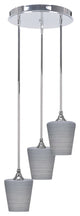 Empire 3-Light Cluster Pendalier, Chrome/Gray Matrix