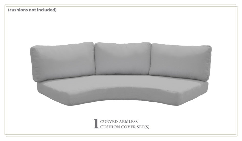 Covers for Low-Back Curved Armless Sofa Cushions 6 inches thick