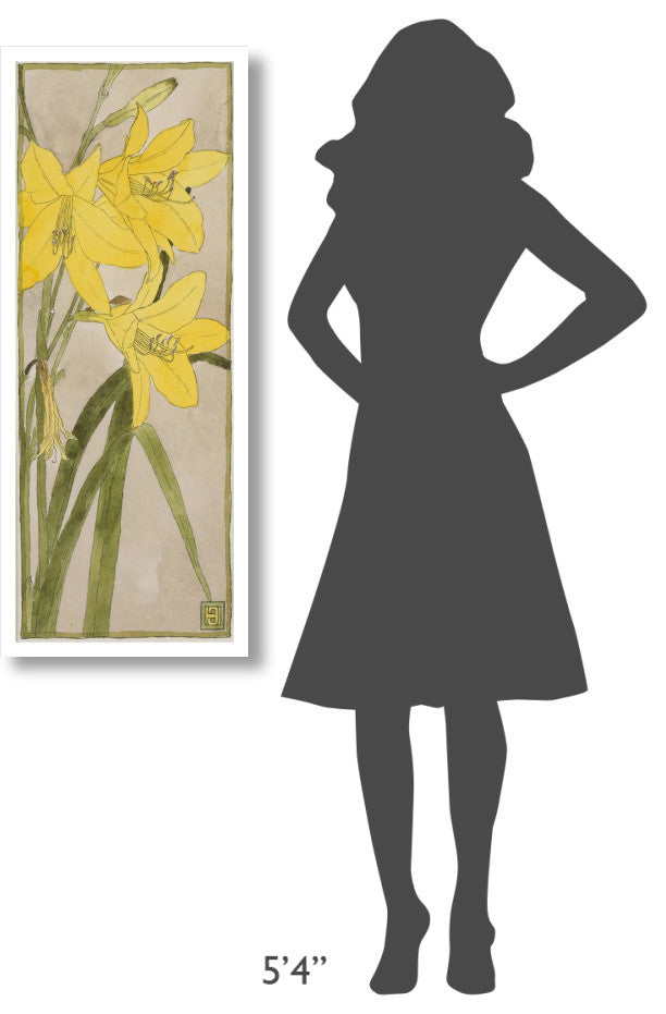 "Yellow Daylily" Digital Paper Print by Hannah Borger Overbeck, 17"x42"