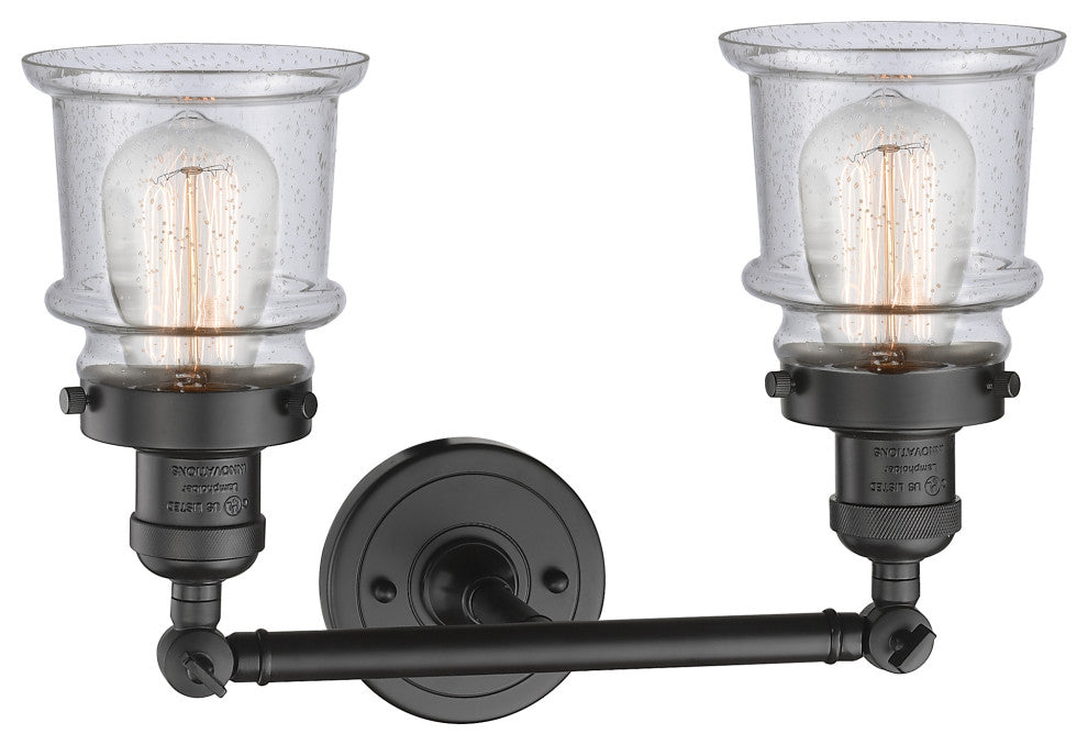 Small Canton 2-Light Bath Vanity-Light, Oil Rubbed Bronze, Seedy