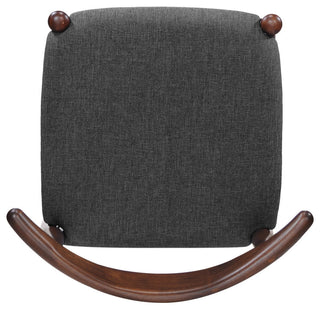 GDF Studio Sandra Mid Century Modern Dining Chairs, Set of 2, Charcoal/Walnut