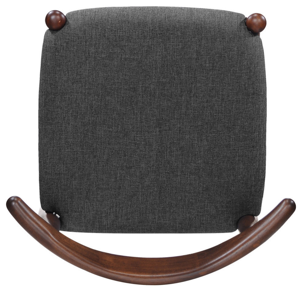GDF Studio Sandra Mid Century Modern Dining Chairs, Set of 2, Charcoal/Walnut