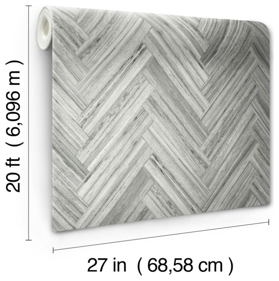 Hermosa Herringbone Blue Peel and Stick Wallpaper