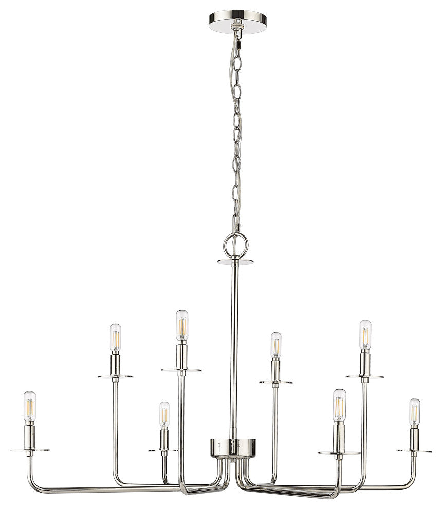 8 Light 37.85 in. Polished Nickel Chandelier
