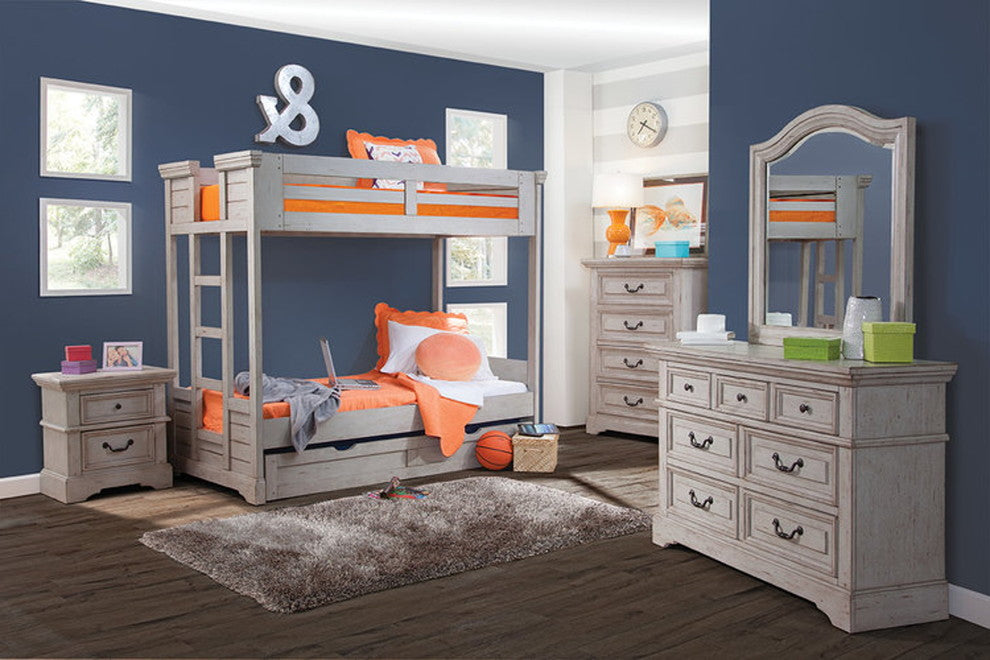 Emma Mason Signature Fountain Twin Bunk Bed in Antique Gray