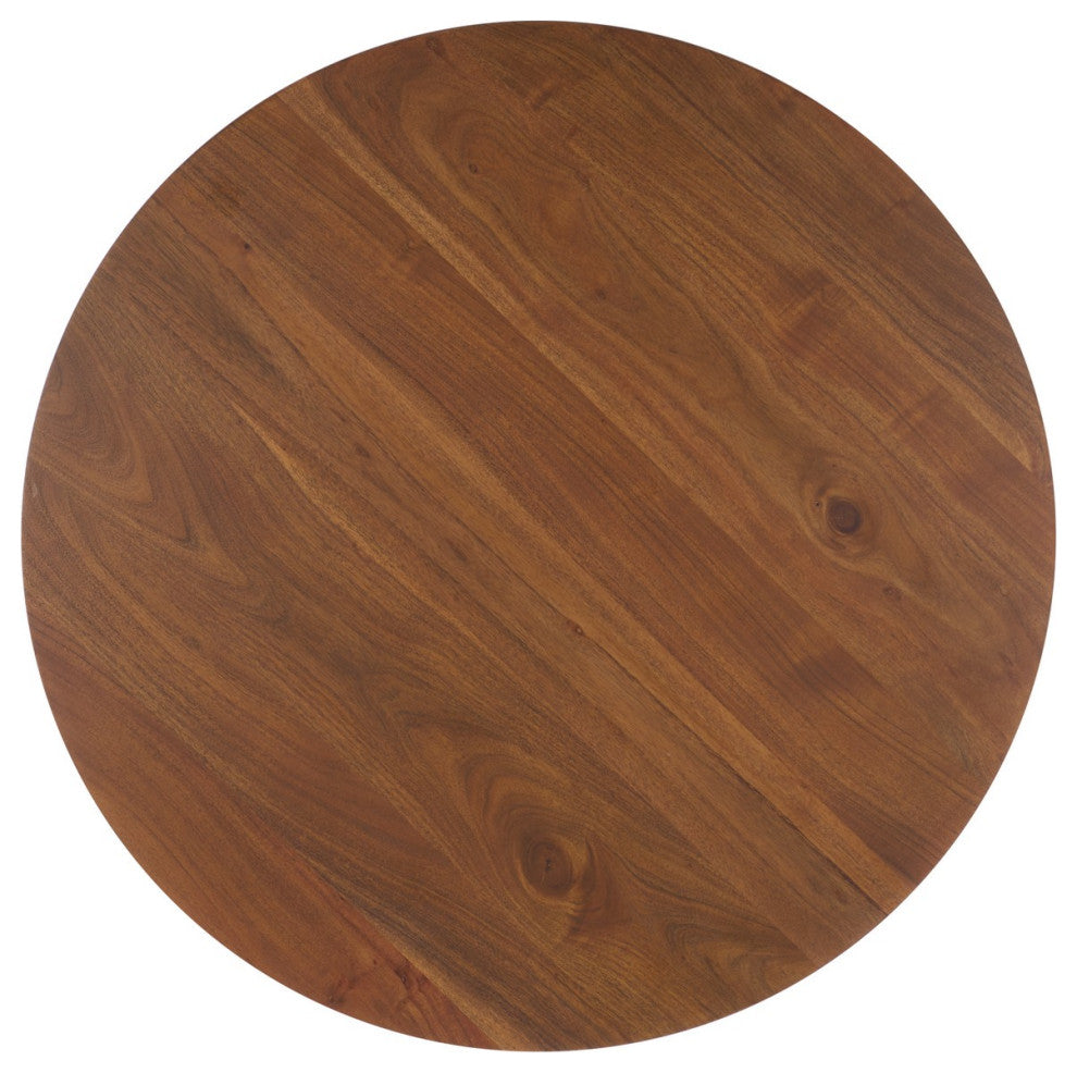 Safavieh Couture Raybelina Round Coffee Table, Walnut