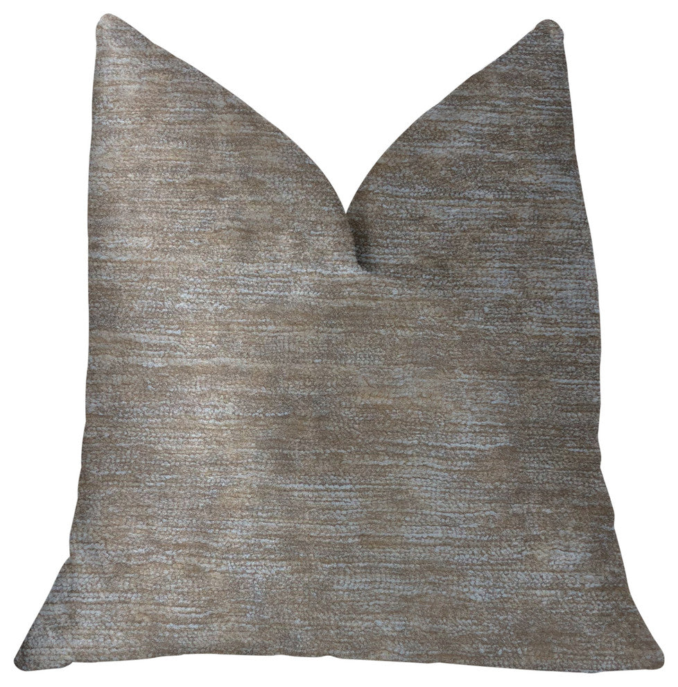 Bella Isabella Brown and Beige Luxury Throw Pillow, 22"x22"