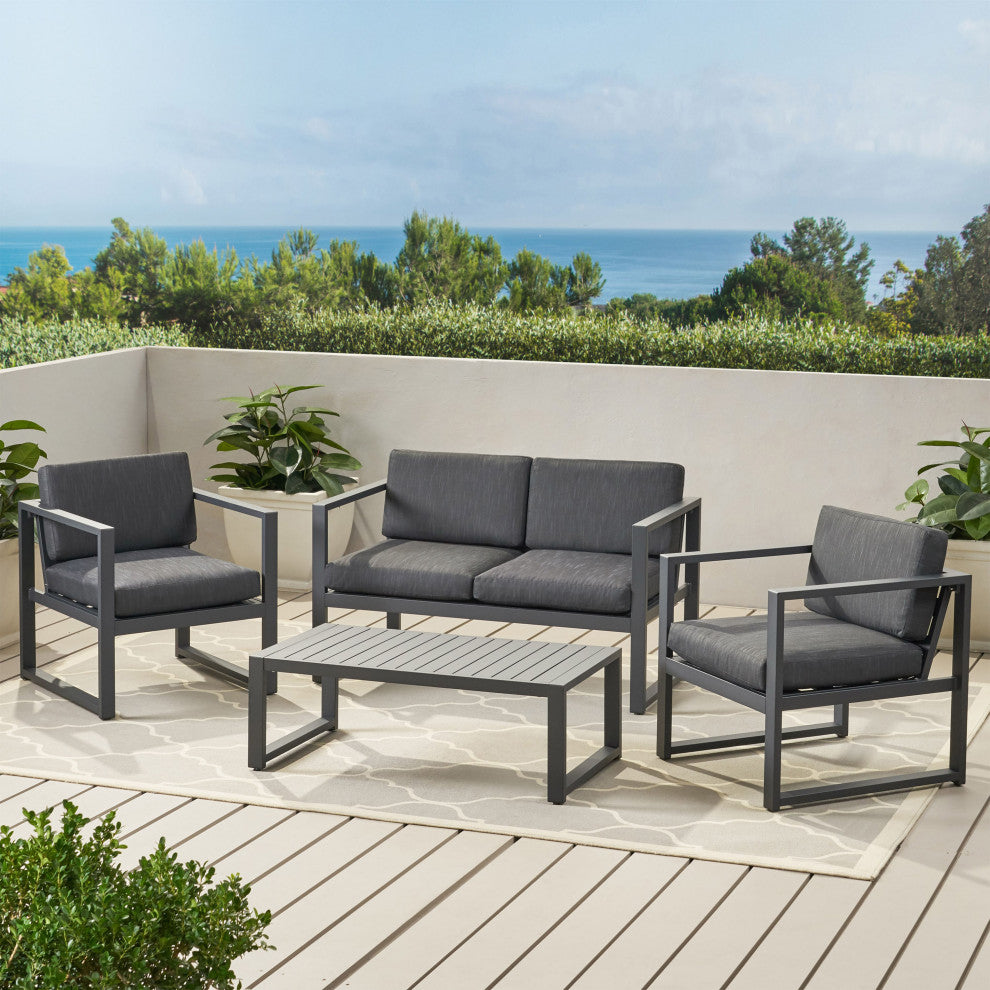 4-Piece Nealie Dark Gray Chat Set