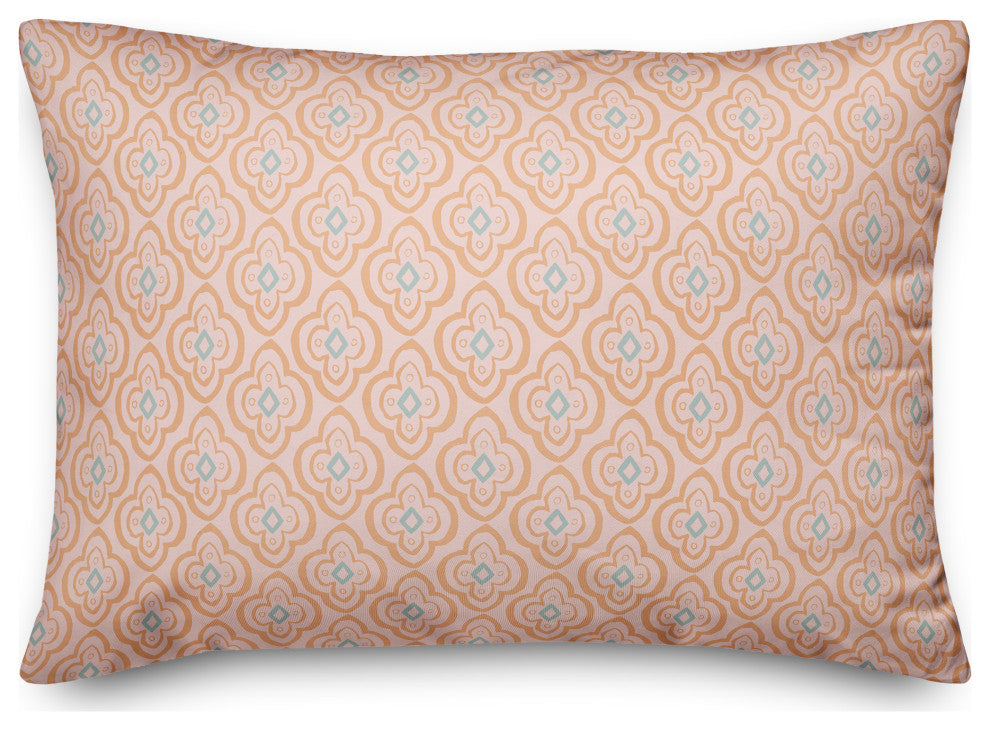 Orange Quatre on Pink 20x14 Spun Poly Pillow