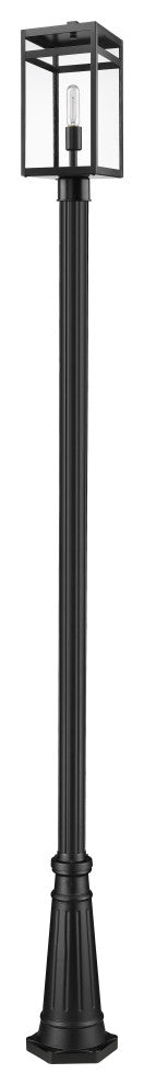 Z-LITE 596PHMR-519P-BK 1 Light Outdoor Post Mounted Fixture, Black